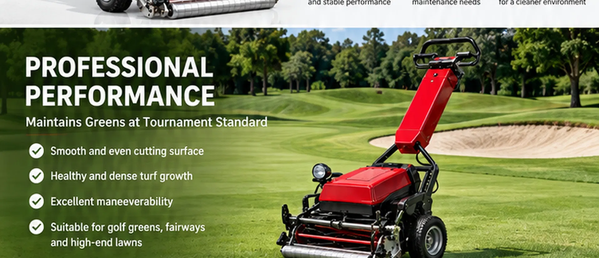 Professional Electric Greens Mower 22 Inch Reel Mower for Golf Course