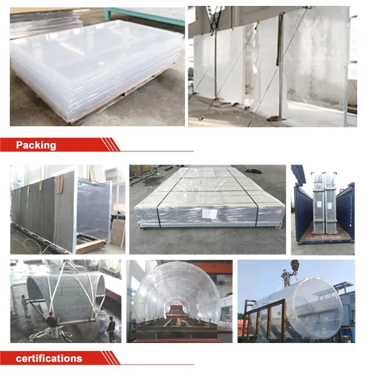 Hot Sale 100% Virgin Clear Cast Acrylic Glass Sheet for Swimming Pool 100-400mm