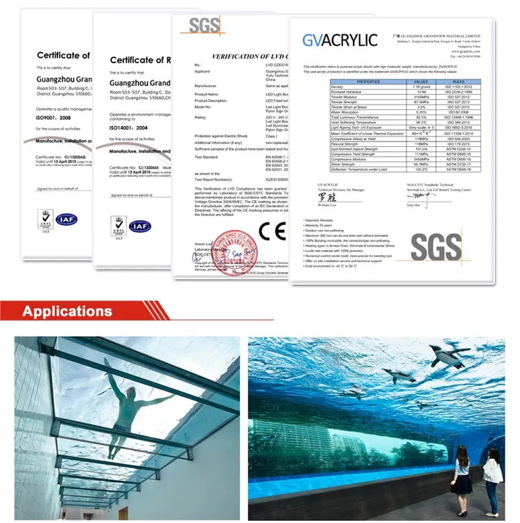 Customized Acrylic Glass for Swimming Pools Cover Acrylic Pool Wall