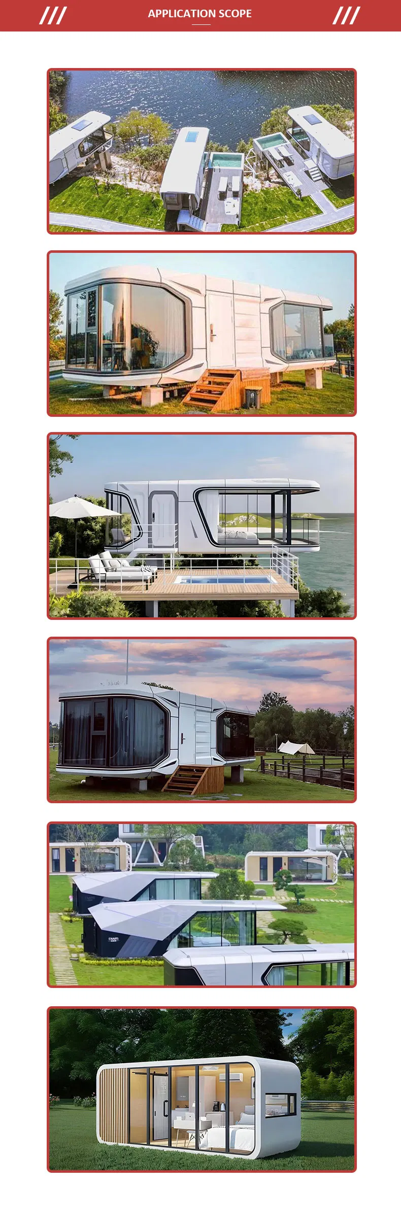 Factory Direct Sale Waterproof Wind Resistant Prefab Home Luxury Capsule House Mobile Living Capsule Unit Modern Space Module Container House Space Capsule