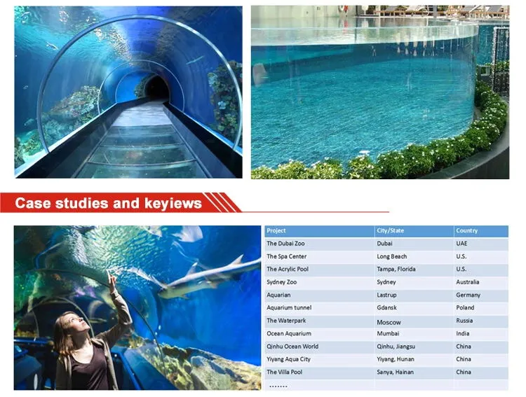 Custom Large 25mm 80mm Clear Thick Acrylic Sheet for Acrylic Swimming Pool