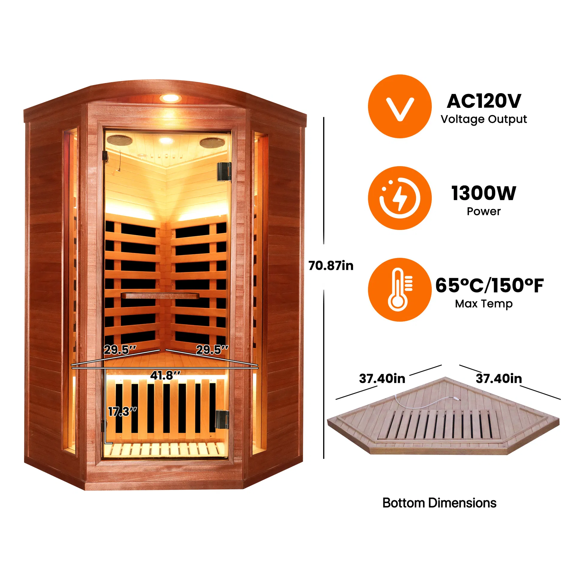 Single Pentagonal Far-Infrared Sauna Room