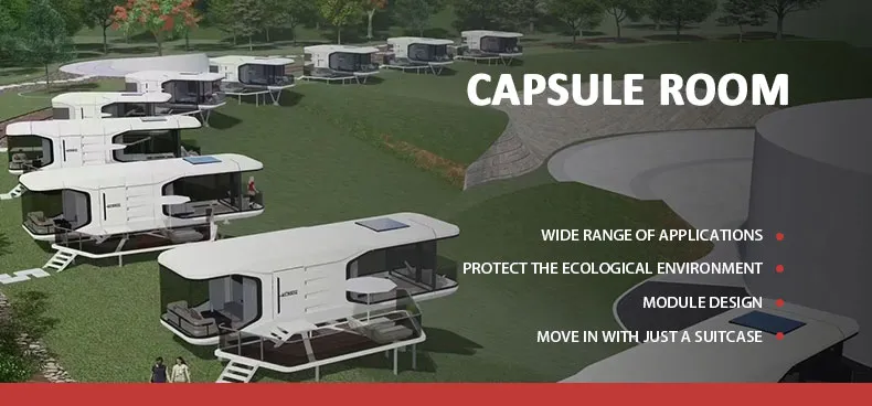 Factory Direct Sale Waterproof Wind Resistant Prefab Home Luxury Capsule House Mobile Living Capsule Unit Modern Space Module Container House Space Capsule