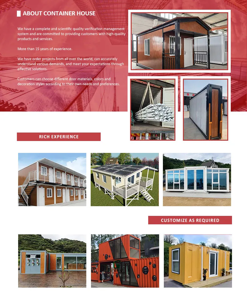 20FT 30FT 40FT Luxury Beach Villa Hotel Classroom Restaurant Folding Prefabricated Hotel Office Mobile Modular Tiny Living Prefab Expandable Container House