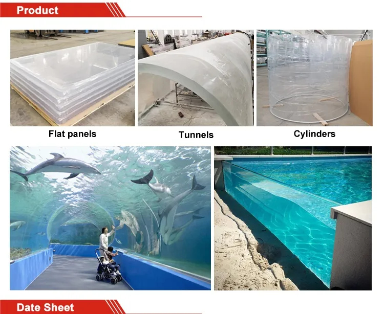 Custom Large 25mm 80mm Clear Thick Acrylic Sheet for Acrylic Swimming Pool