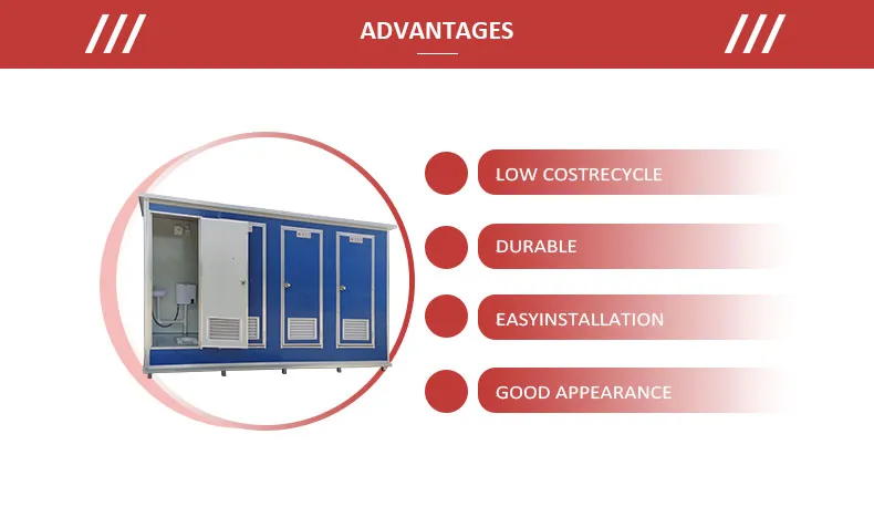 Durable Outdoor Modular Portable Mobile Movable Luxury HDPE Plastics Prefab Toilet with Tank for Field Operations Use