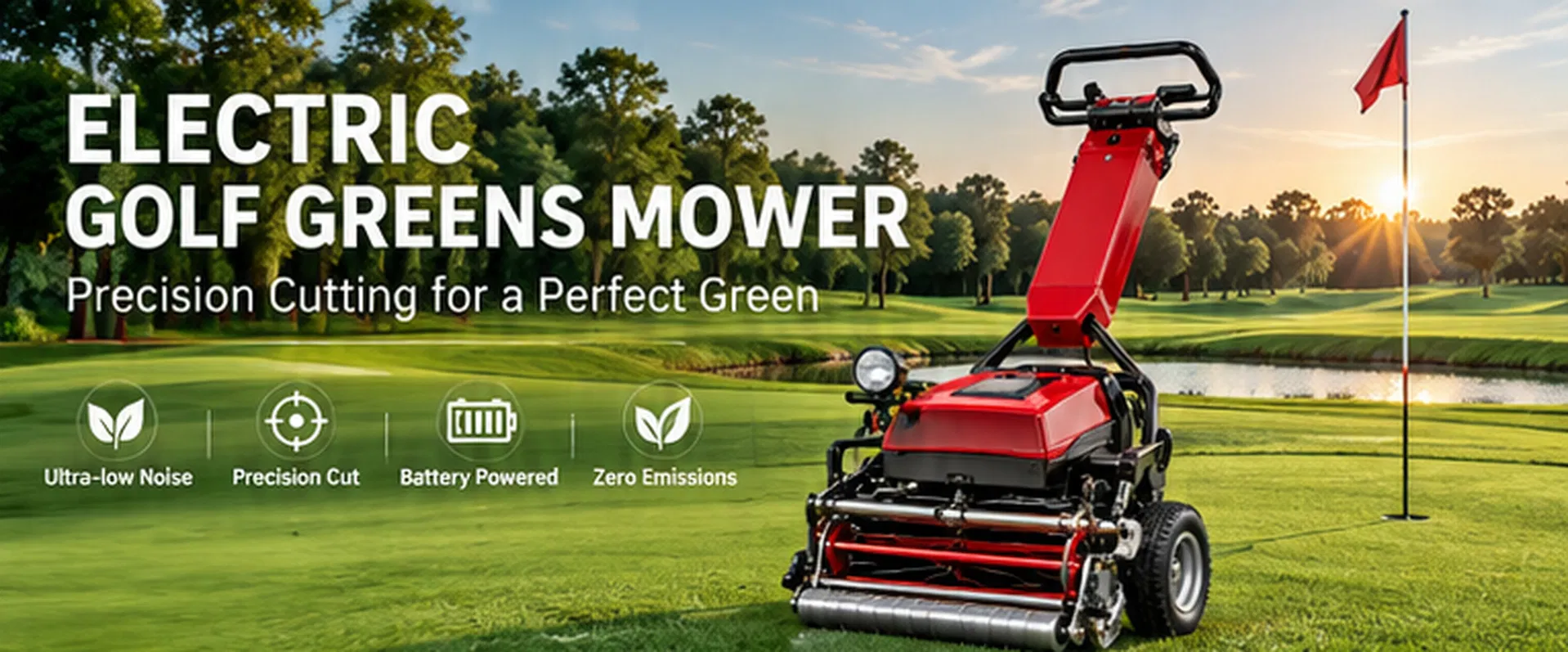 22 Inch Electric Golf Greens Mower 48V Battery Powered Reel Lawn Mower