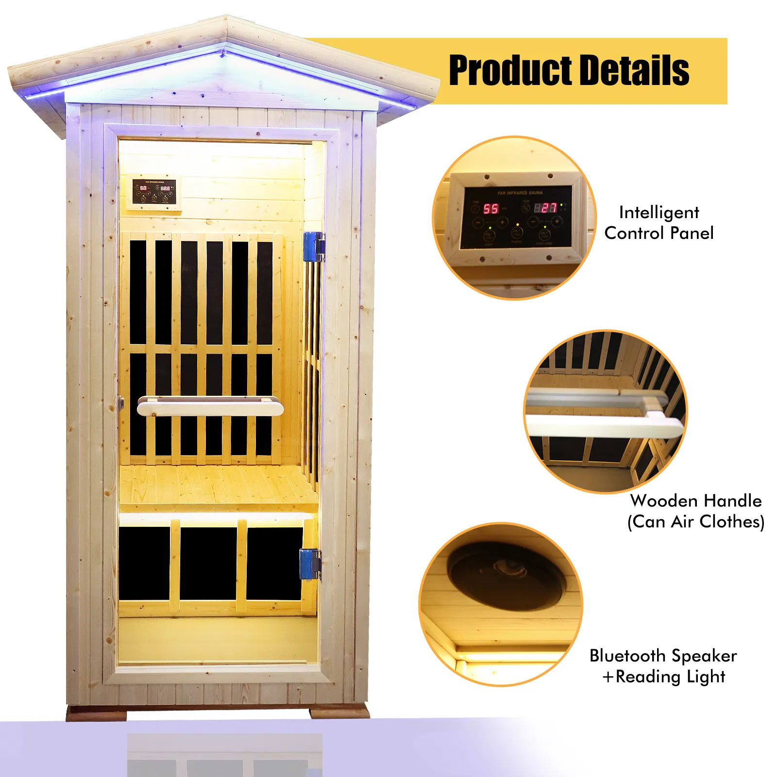 Single Person Spruce Far Infrared Sauna Hair Room