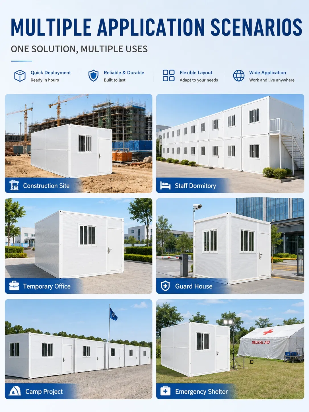 Factory Custom Prefab Sandwich Panel Container Homes Luxury Single Room Flat Pack House Tiny Home Prefabricated House Modular House