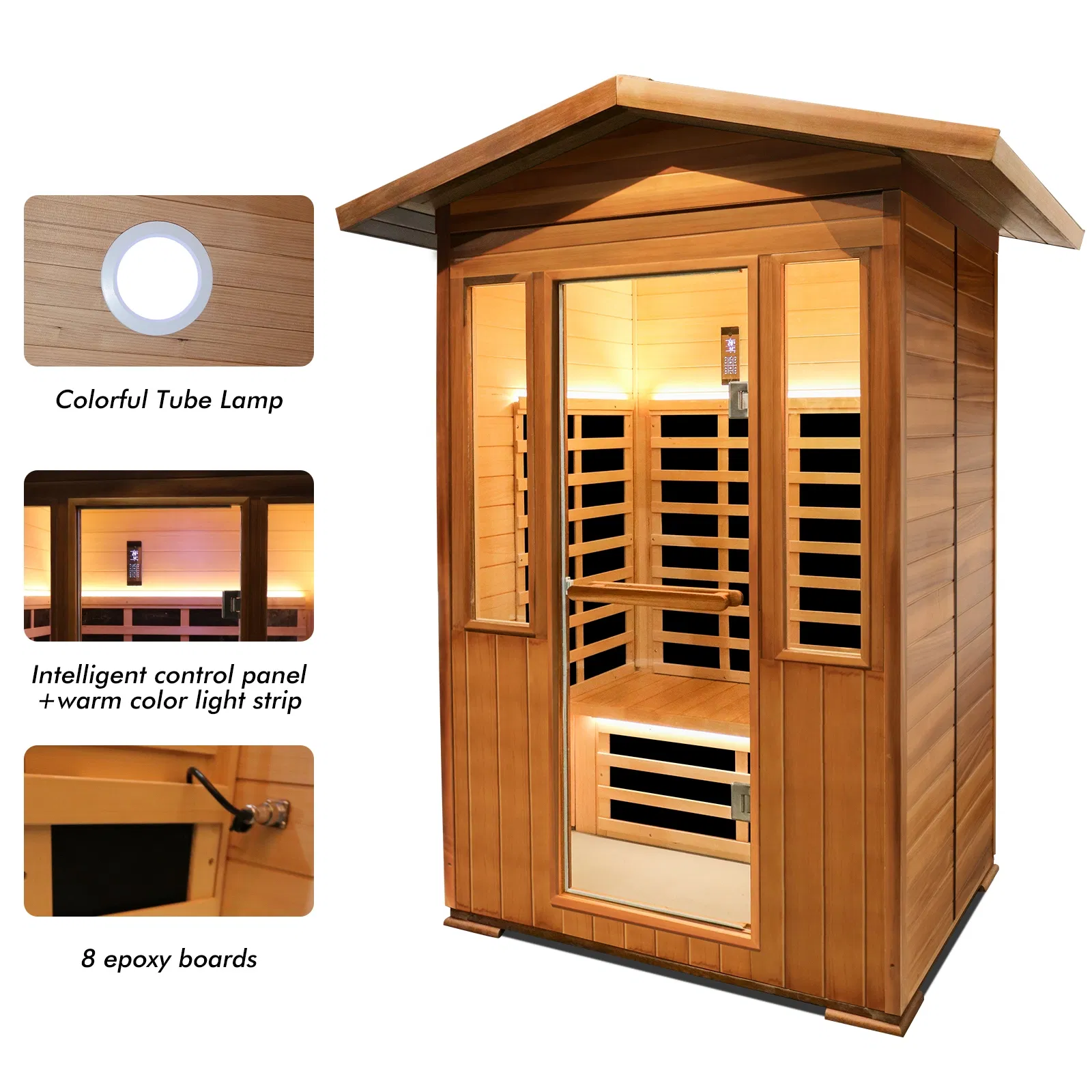 Outdoor Double Red Cedar Far Infrared Sauna Room