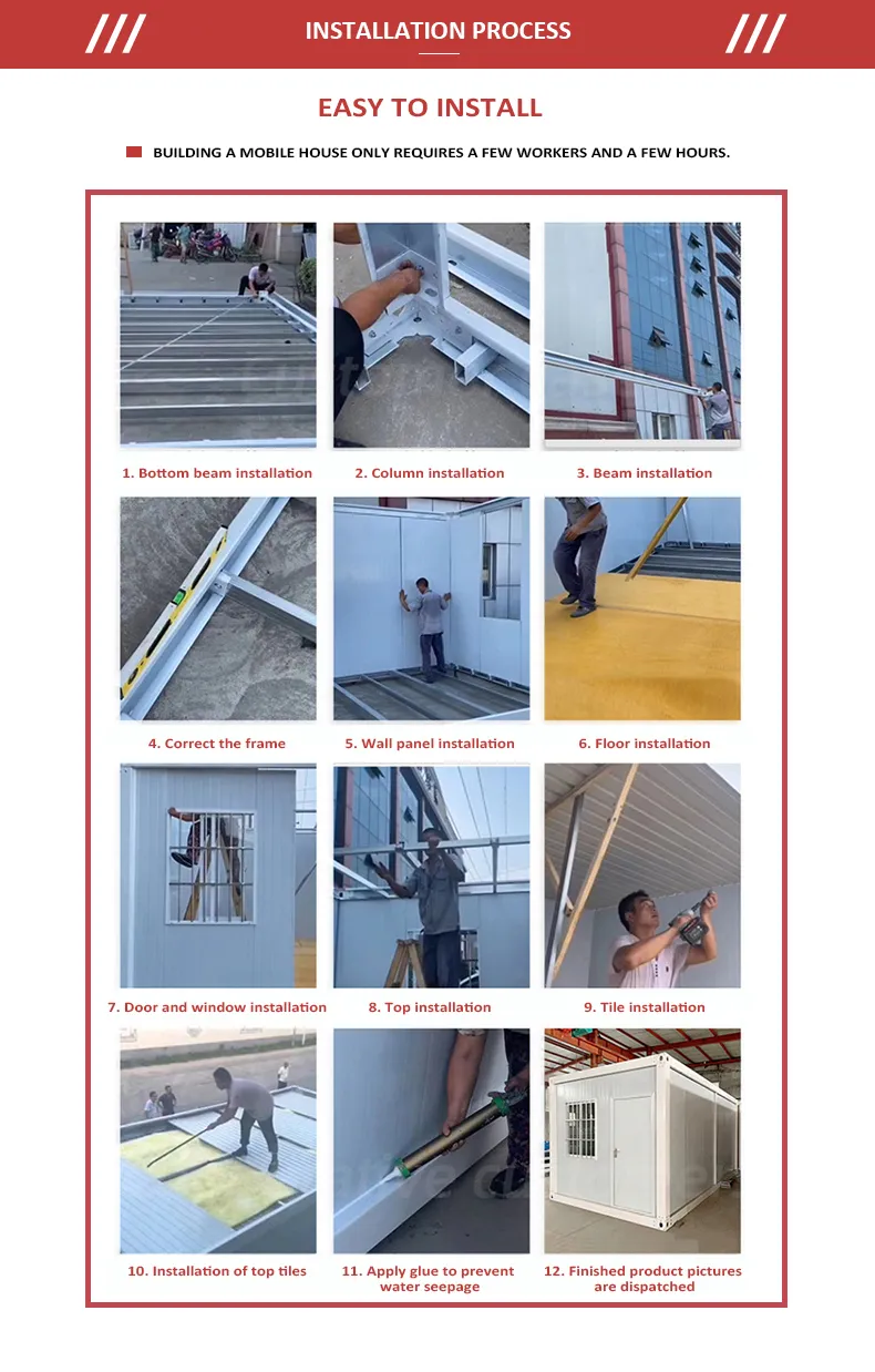 Fast Install Prefab Portable Movable Mobile Economic Expandable Modular Flat Pack Prefabricated Container House Tiny Home