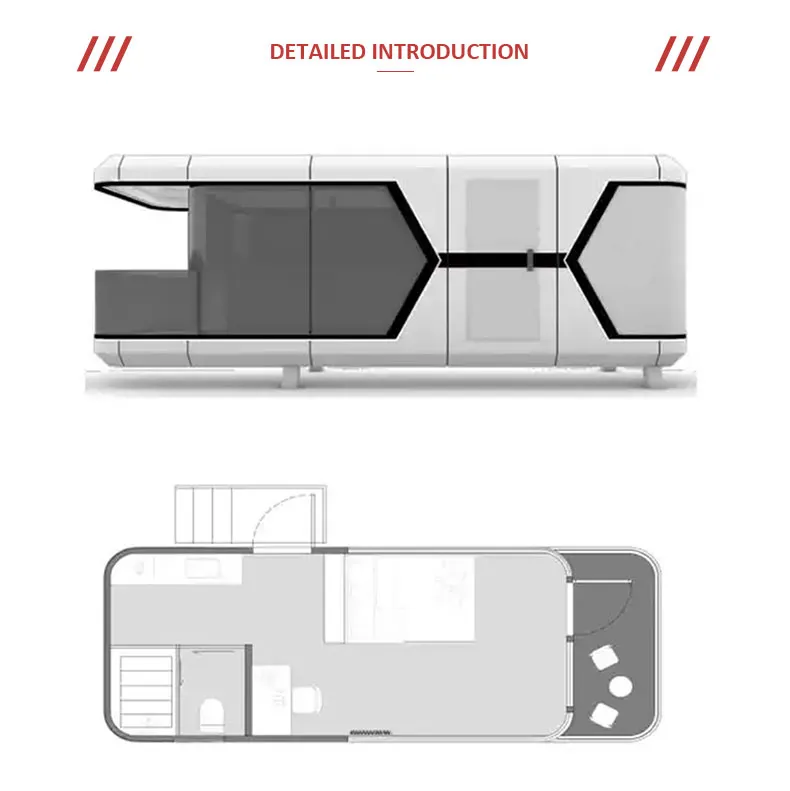 Factory Direct Sale Waterproof Wind Resistant Prefab Home Luxury Capsule House Mobile Living Capsule Unit Modern Space Module Container House Space Capsule