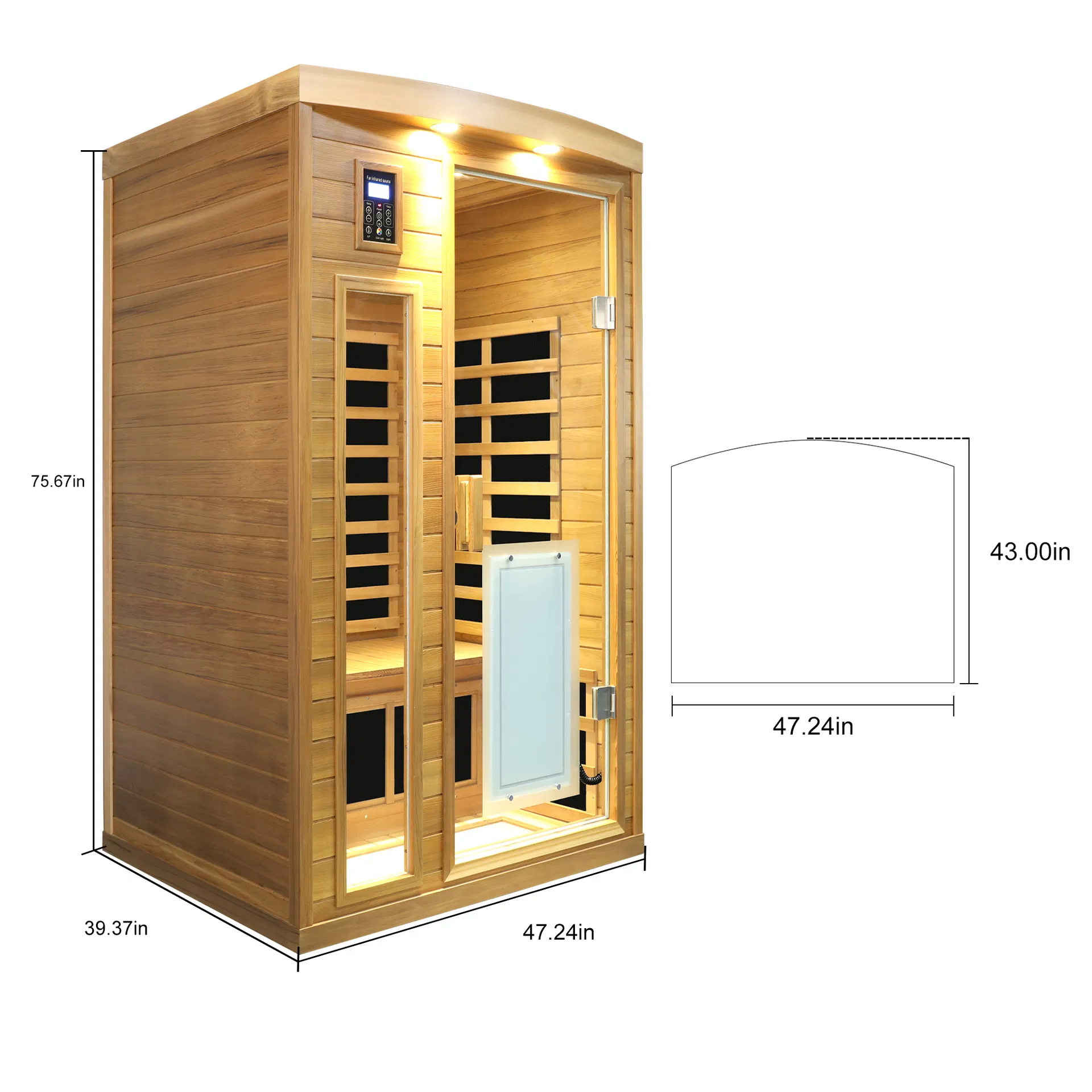 Low Emf Two Person Far Infrared Red Cedar Deluxe Indoor Sauna Room