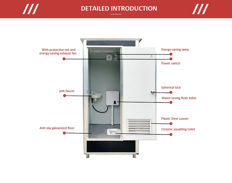 Custom Color Portable Toilet Fast Flush with Sink Convenient for Outdoor Use Essential Mobile Bathroom