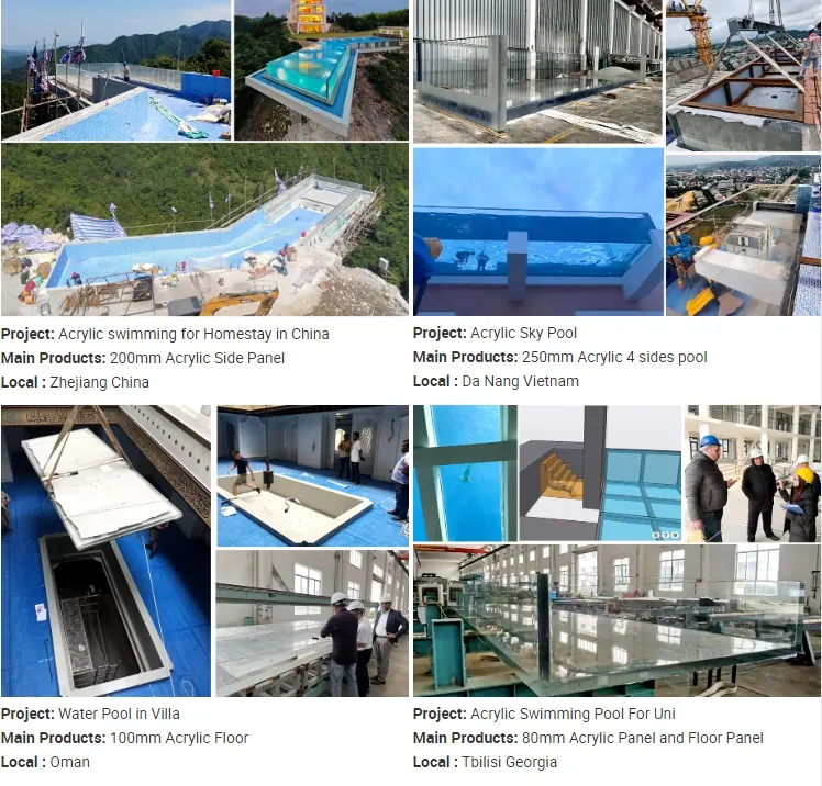 93% Transmittance Cast PMMA UV Resistant Project Engineering Manufacturer Clear Acrylic Swimming Pool Sheet