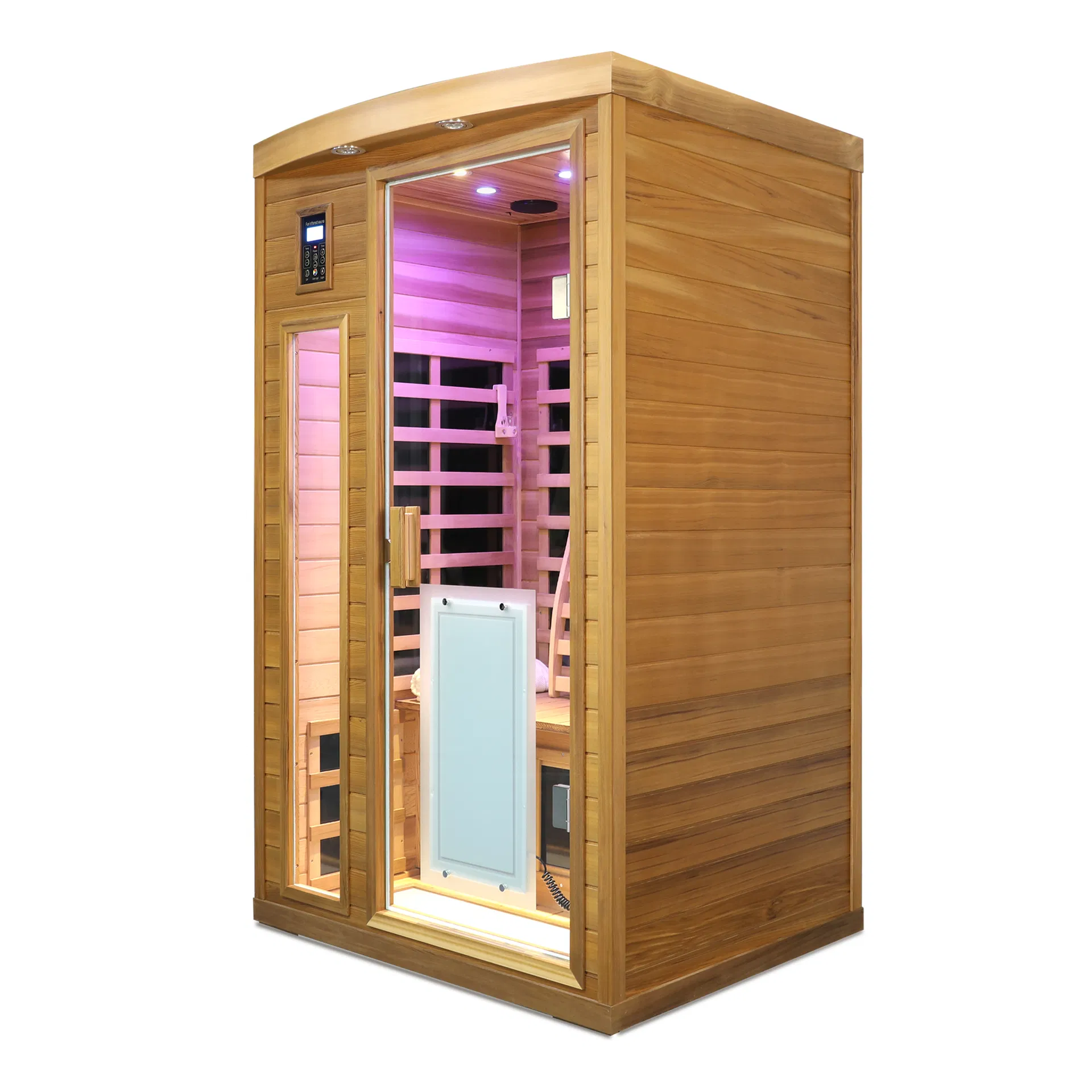 Low Emf Two Person Far Infrared Red Cedar Deluxe Indoor Sauna Room