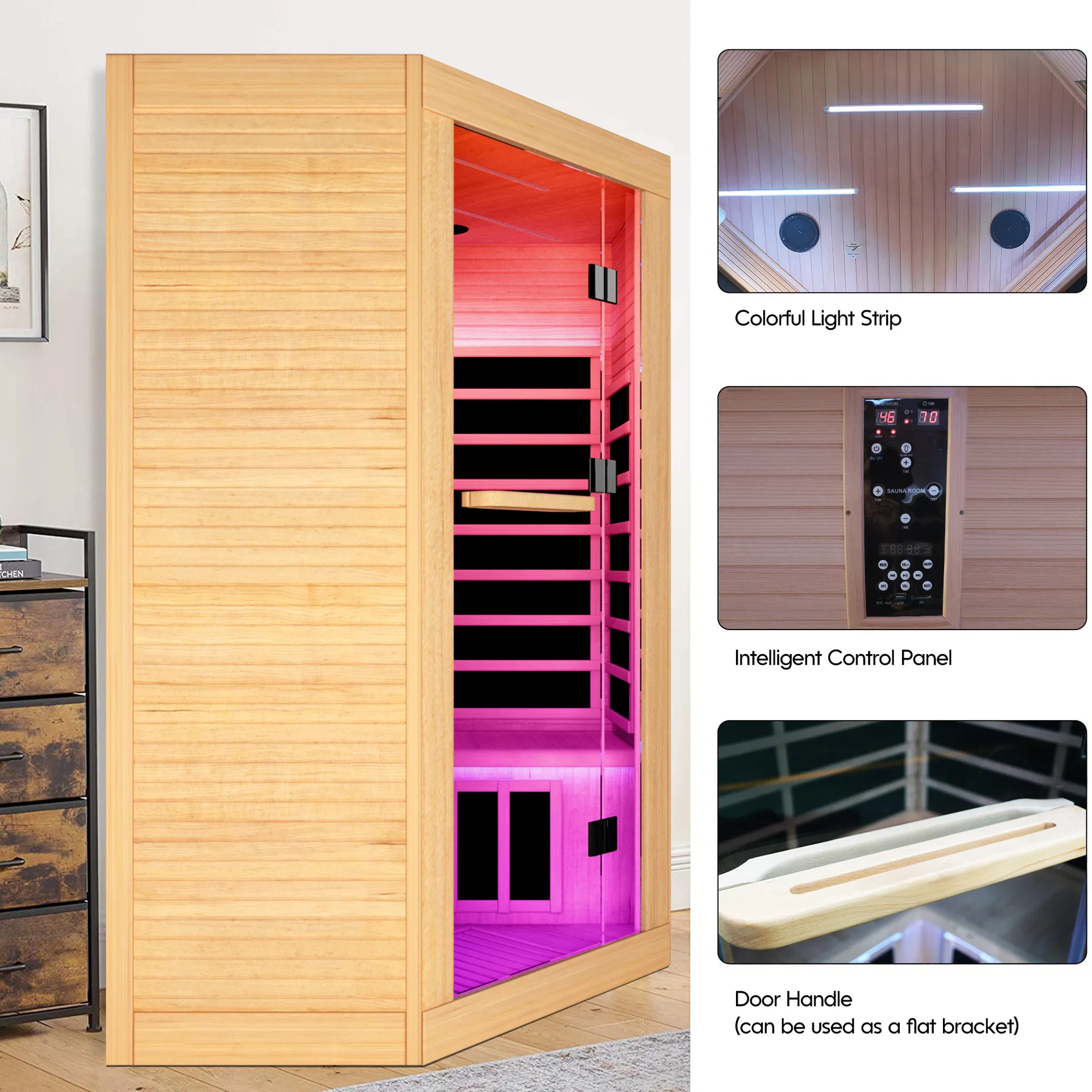 Canadian Hemlock Pentagonal Double Sauna Room