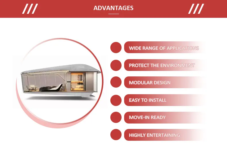 Sound Insulation Waterproof Prefab Home Outdoor Capsule House for Mountain Lake Resort Mobile Capsule Unit Safe Space Module Container House Space Capsule