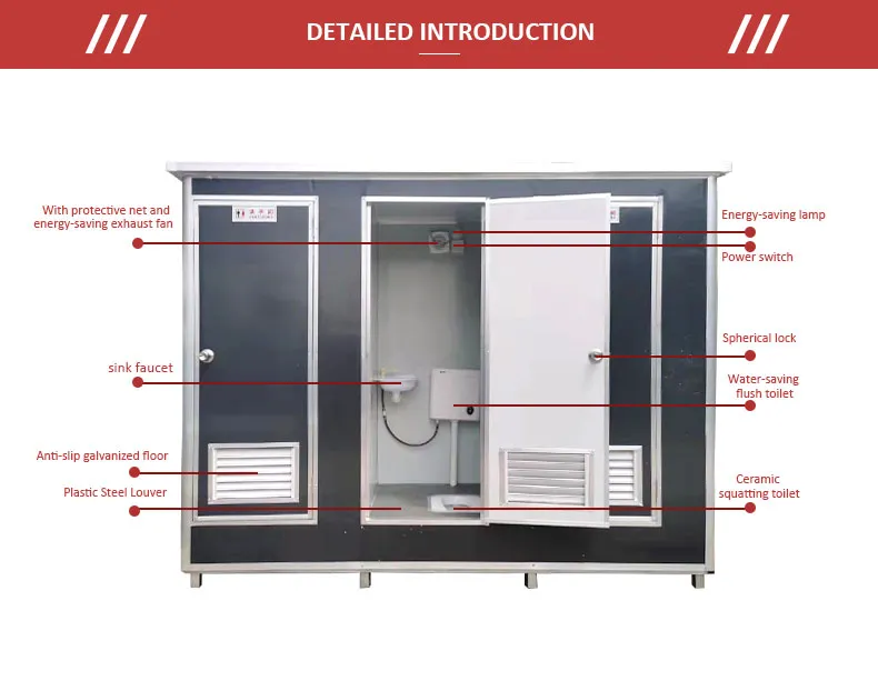 2025 Modern Design Shipping Container Portable Toilet Factory Price Steel Portable Outdoor Toilet Popular Outdoor Use