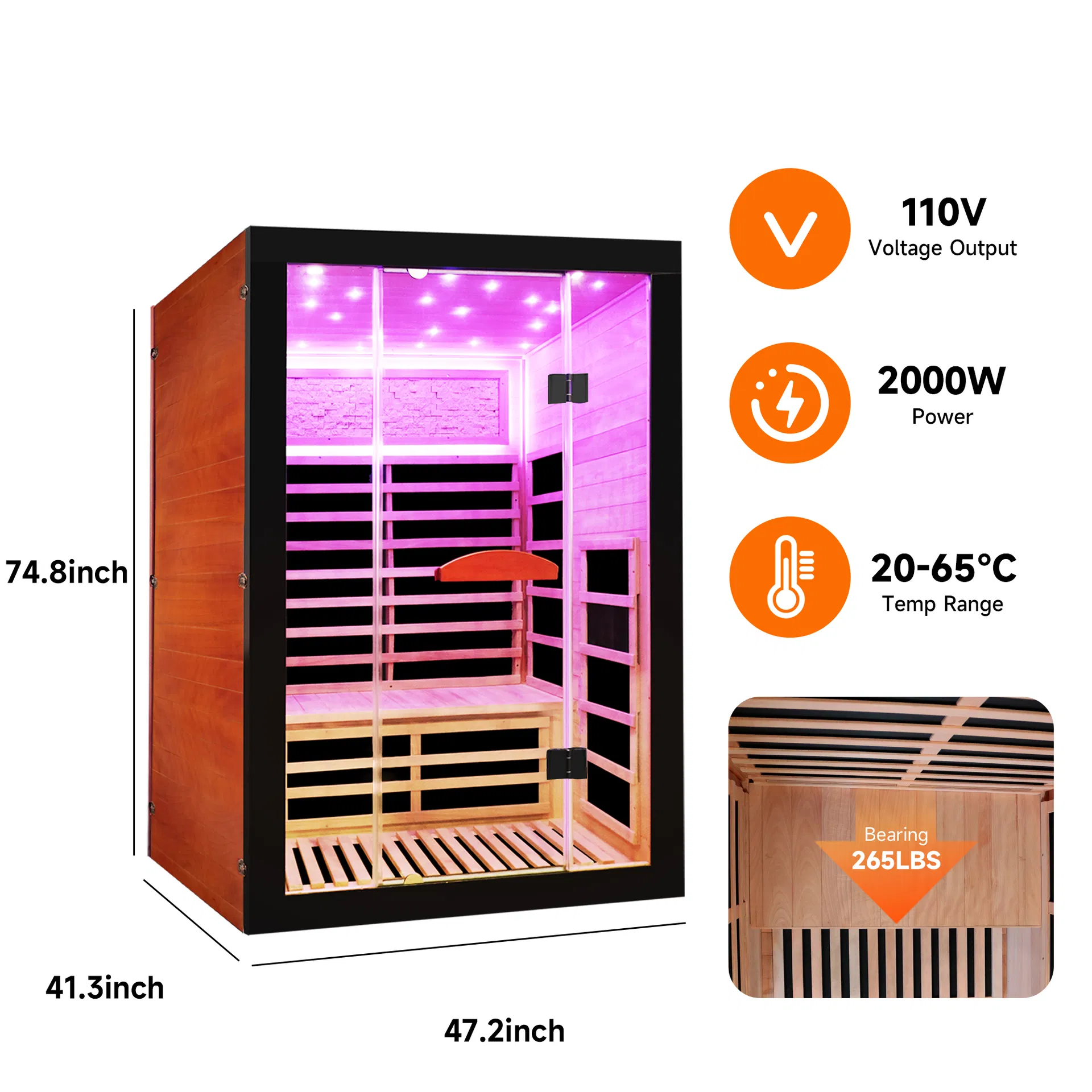 Indoor Double O'guman Far Infrared Sauna Room Sauna Cabin Sauna House