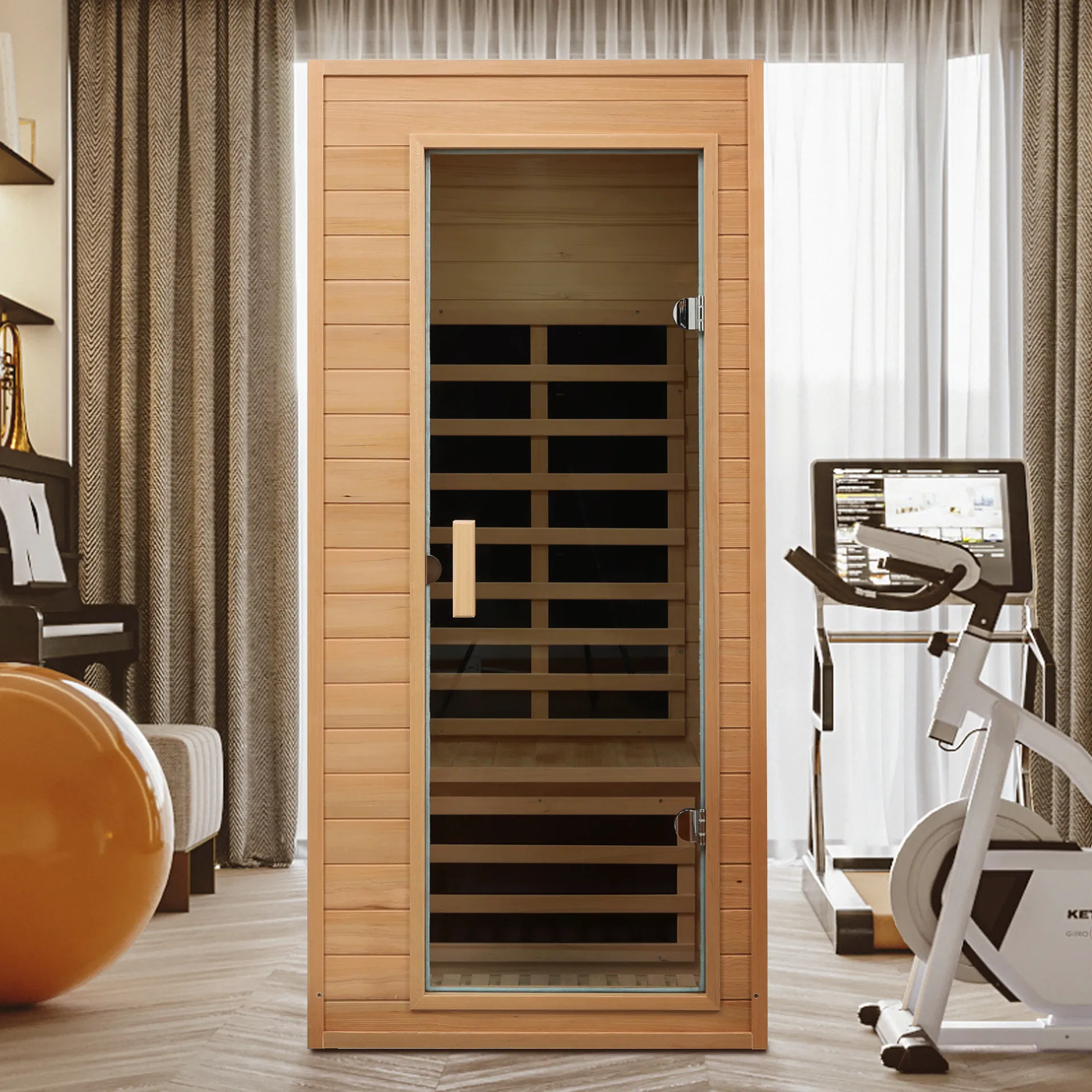 Hemlock One-Person Far Infrared Roof Embedded Indoor Sauna Room