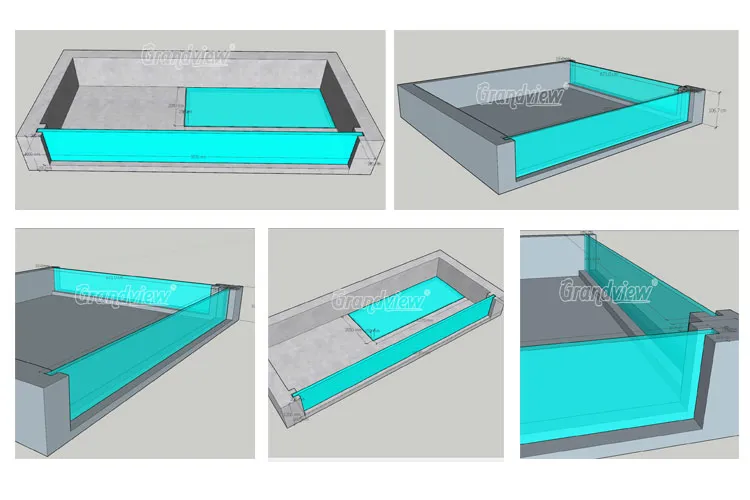 Thick Clear Outdoor Glass Acrylic Panels for SPA Swimming Pool Wall