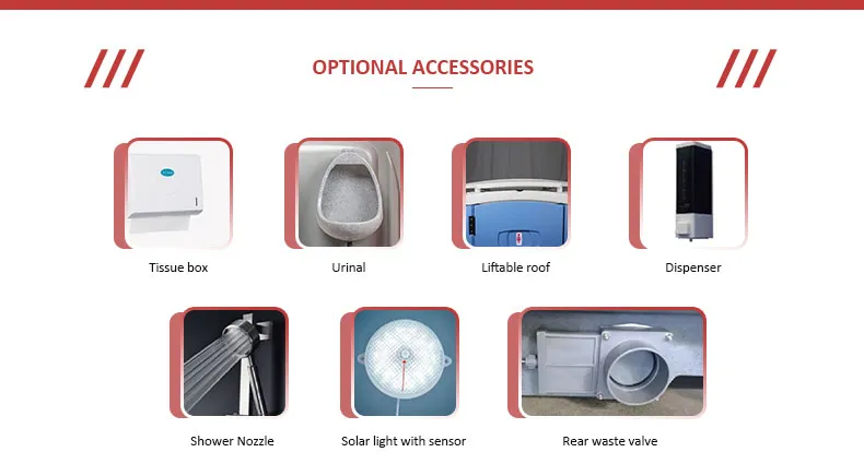 Temporary Prefab Outdoor Public Mobile Bathroom Portable Toilet Travel Toilet