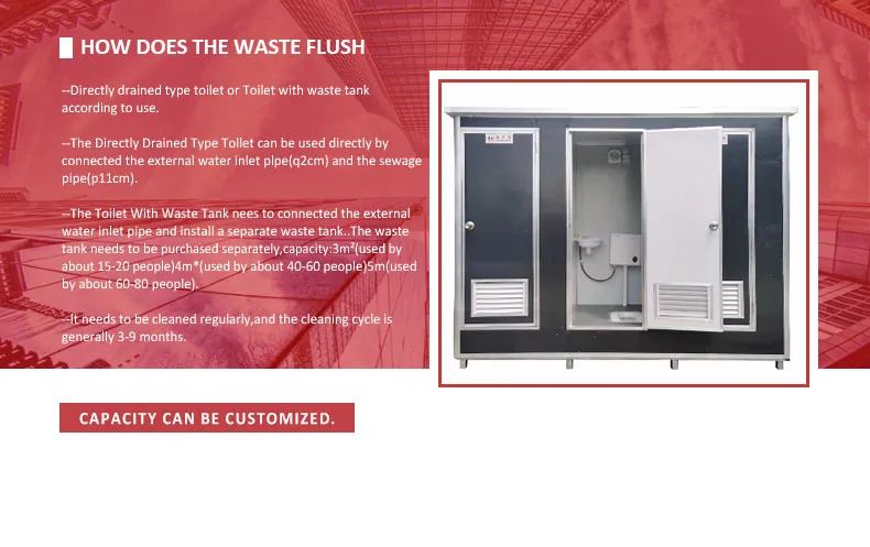 Professional China Portable Toilet with Air Conditioner, Modular Prefab Shower Room with Toilet