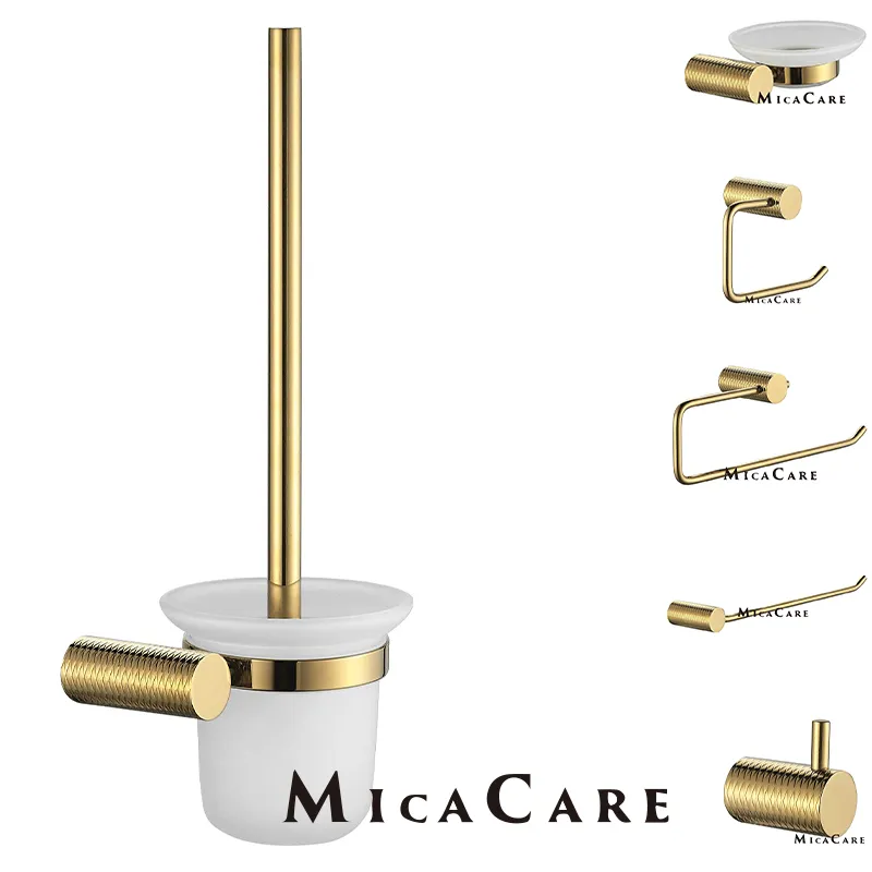 Ss 304 Toilet Brush Gold for Bathroom Wall Mounted Style