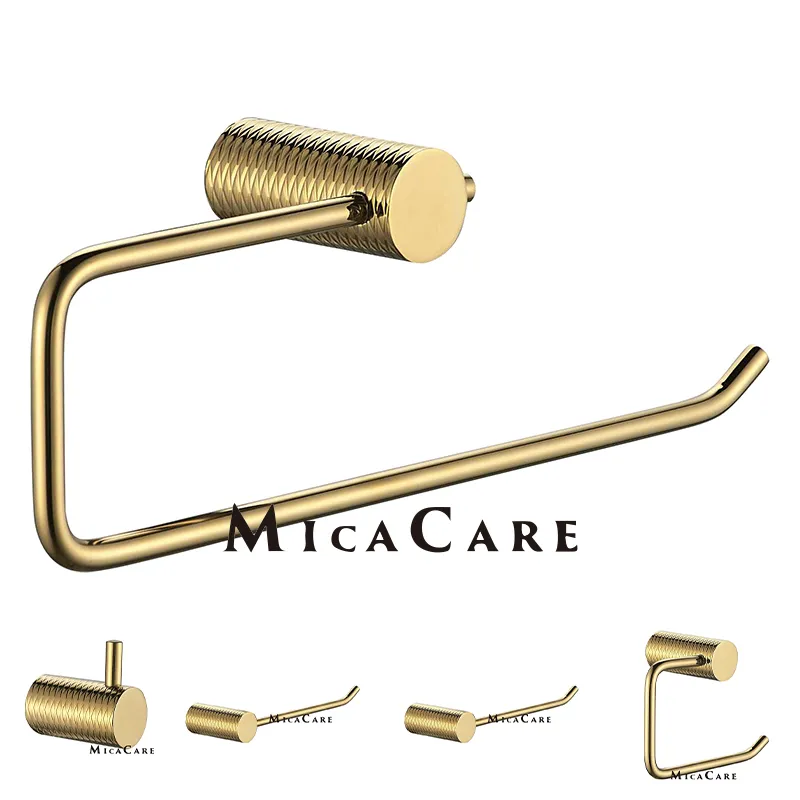 Gold Color Toilet Roll Ring Wall Mounted Stainless Steel 304 Fixture