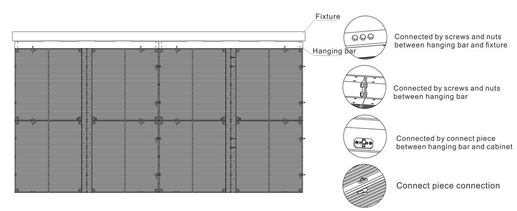 Installation of the LED Transparent Screen Installation of the LED Transparent Screen