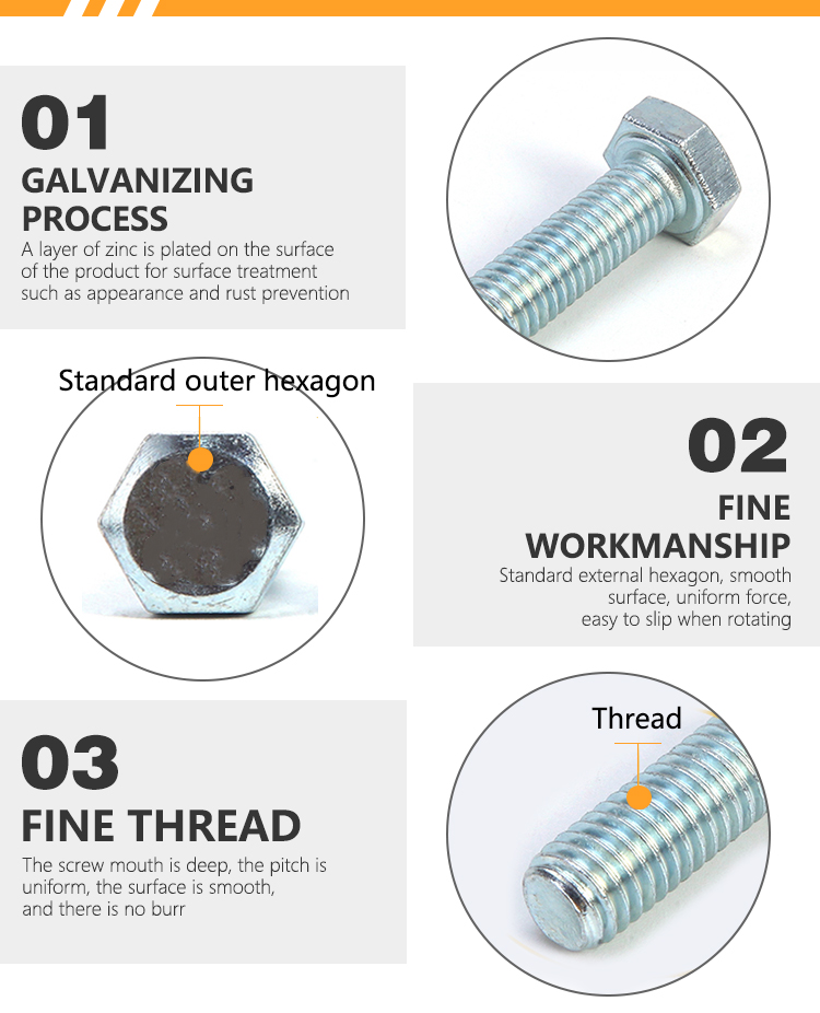 screw nut bolt m12 m11 hexagon bolt gr5 din 933 din 975 motorcycle bolts m10 ti bolt 316 grade boulon m12 brida perno m11 bolzen