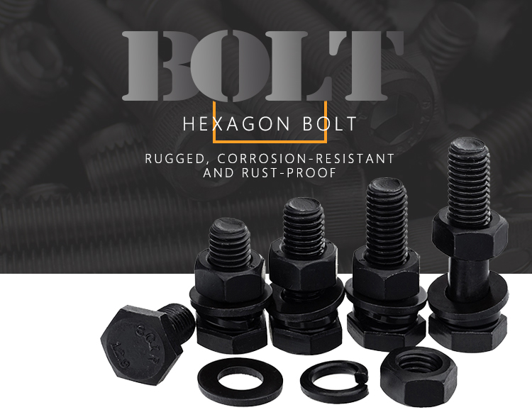black screw bolt din931 m6 Bouten M10 tuerca y perno M14 Hexagon BOLTS 18X80MM 8.8 ISO 4017 nut bolt price construction hardware