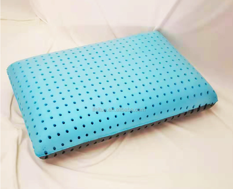 Ventilated soft comfortable gel infused visco memory foam pillow with