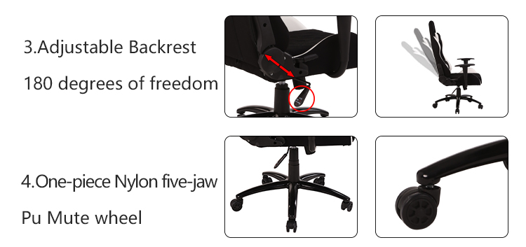 Free Sample Metal Part Respawn 110 Black White Ergonomic Swivel Computer Racing Style Leather Oem New Gaming Chair