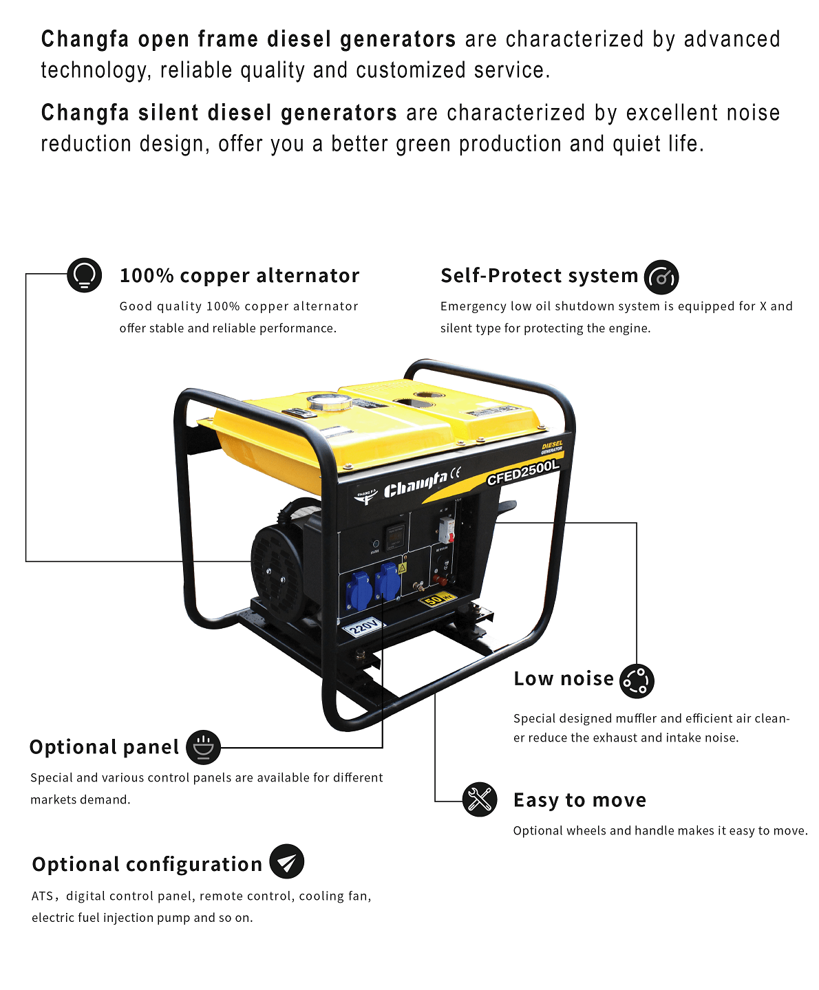 open frame diesel generator