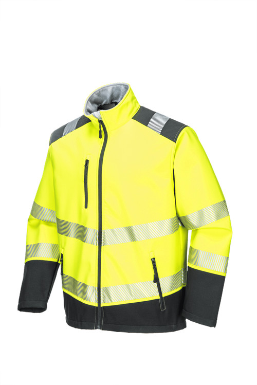 JE4036-150D polyester ripstop mechanical stretched+TPU+grey fleece，310gm2 HV yellow.jpg