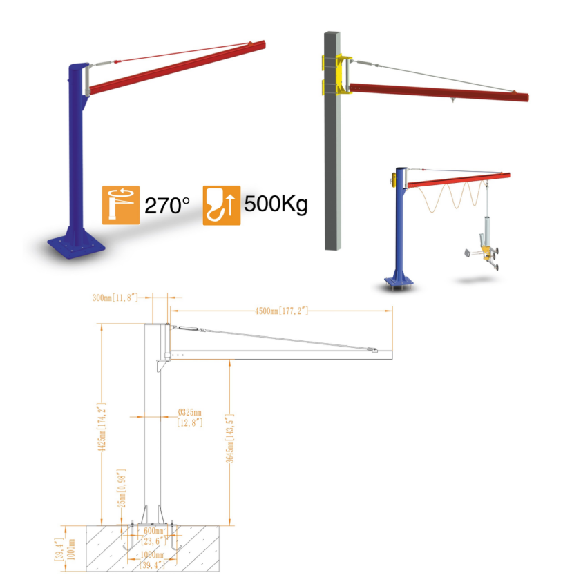 1000mm Vacuum Hoist Lifting Systems 2