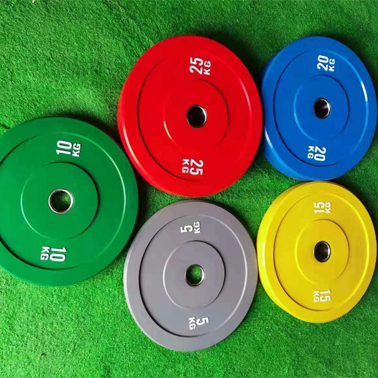 Fast Delivery Bumper Weight Plates Color Weight Lifting Barbell 5kg 10kg 15kg 20kg 25kg Color Rubber Bumper Plate