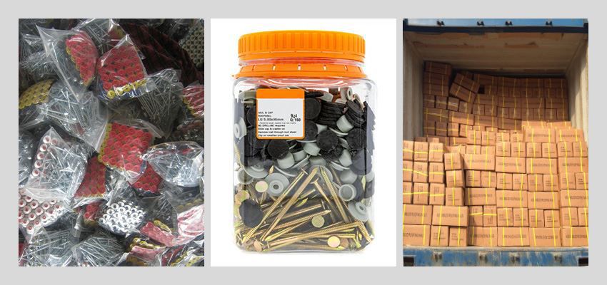 Packing and Container Loading Plastic Waterproof Cap Roofing Screws