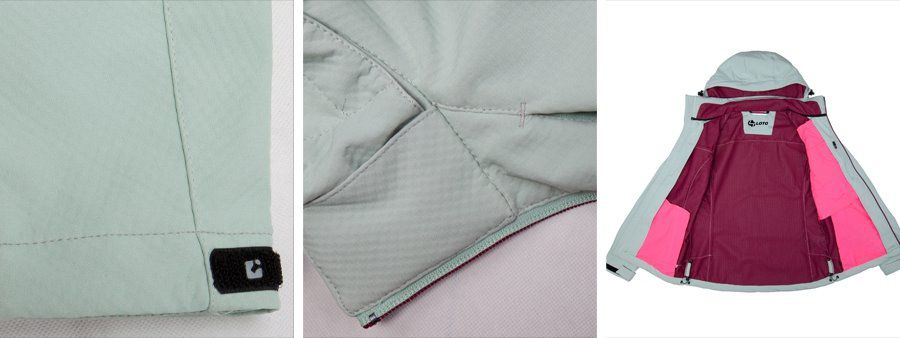 ladies outdoor softshell jacket detail